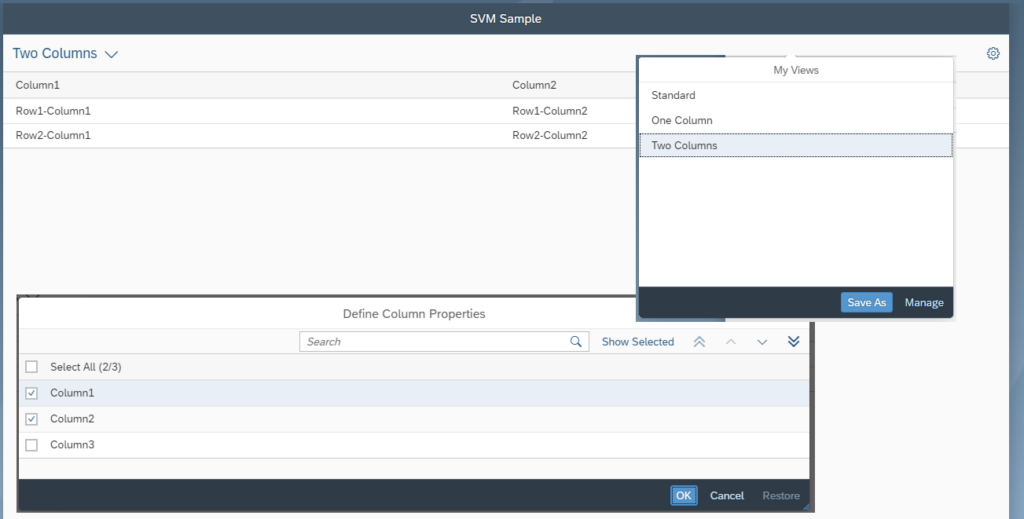 sap.m.Table with SmartVariantManagement functionality