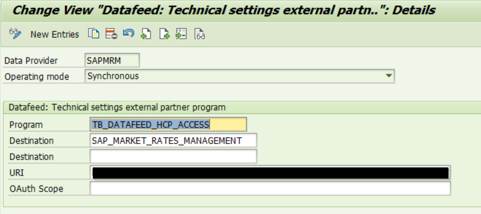 SAP Market Rates Management Assign Datafeed RFC Destination