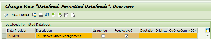 SAP Market Rates Management Define Datafeed Name